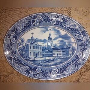 Johnson Brothers Historic America Blue Platter